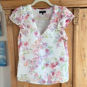 1. State Women's Floral Ruffle Sleeve Top - Multicolor